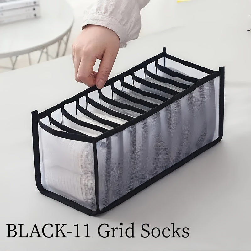Versatile Lightweight Storage Organizer with Mesh Bag and Grids - Perfect for Clothes, Shoes, and Accessories.