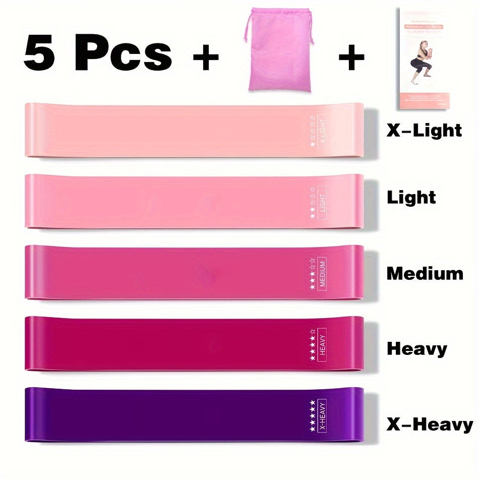 Resistance Loop Exercise Bands Exercise Bands for Home Fitness, Stretching, Strength Training, Physical Relax,Elastic Workout Bands for Women Men Kids, Set of 1-5, Stretching Bands, Physical Relax, Lightweight Fitness Gear, V