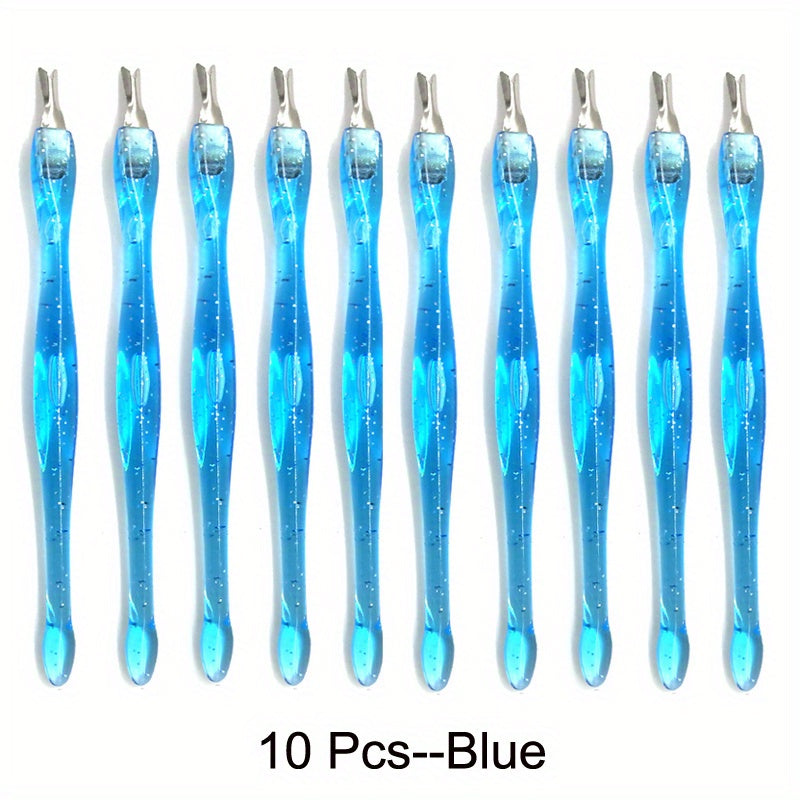 10pcs Dead Skin Nail Edge Dead Skin Pusher Dead Skin Cutter Stainless Steel Metal Head Nail Care Tools