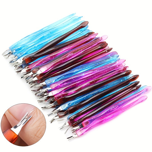 10pcs Dead Skin Nail Edge Dead Skin Pusher Dead Skin Cutter Stainless Steel Metal Head Nail Care Tools
