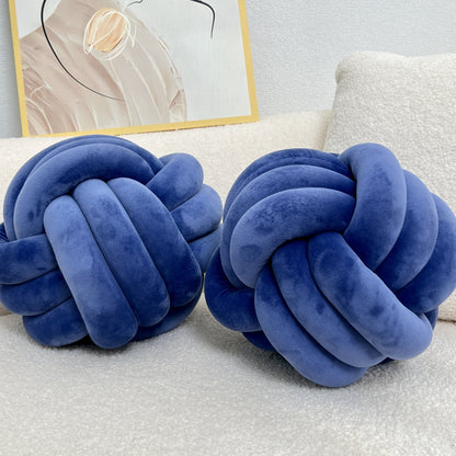 [Soft Plush Knot Ball Pillows] 2pcs Soft Plush Knot Ball Pillows - Minimalist Stress-Relieving Round Cushions - Machine Washable for All-Season Comfort