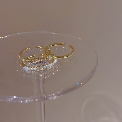 3pcs Shimmering Zirconia Stacking Rings in Heart and Square Shapes - Perfect for Daily Wear, Parties, and Gifting