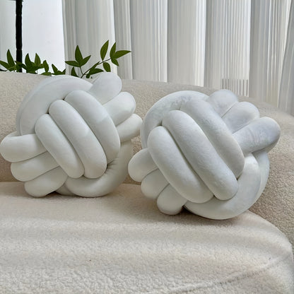 [Soft Plush Knot Ball Pillows] 2pcs Soft Plush Knot Ball Pillows - Minimalist Stress-Relieving Round Cushions - Machine Washable for All-Season Comfort