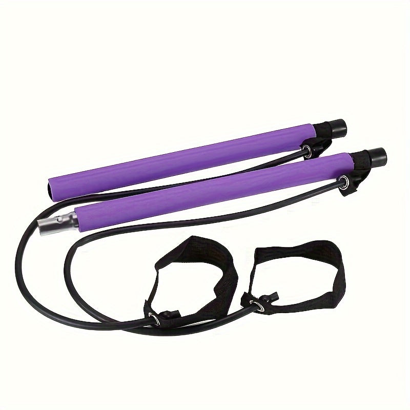 1PC multifunctional Pilates rod combination fitness stick yoga chest expansion tension rope rear training board elastic rope stretch belt