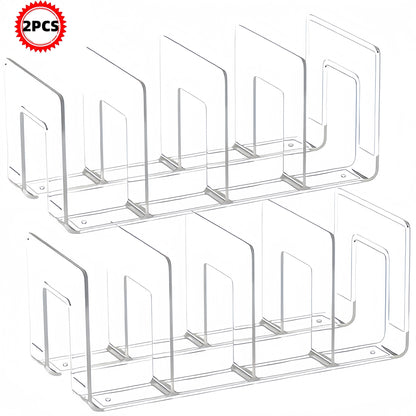 2-Pack Clear Acrylic Storage Cabinet Dividers, Ideal for Kitchen, Bathroom, Office - Compact Space Organizers for Home, Dorm, Workspace