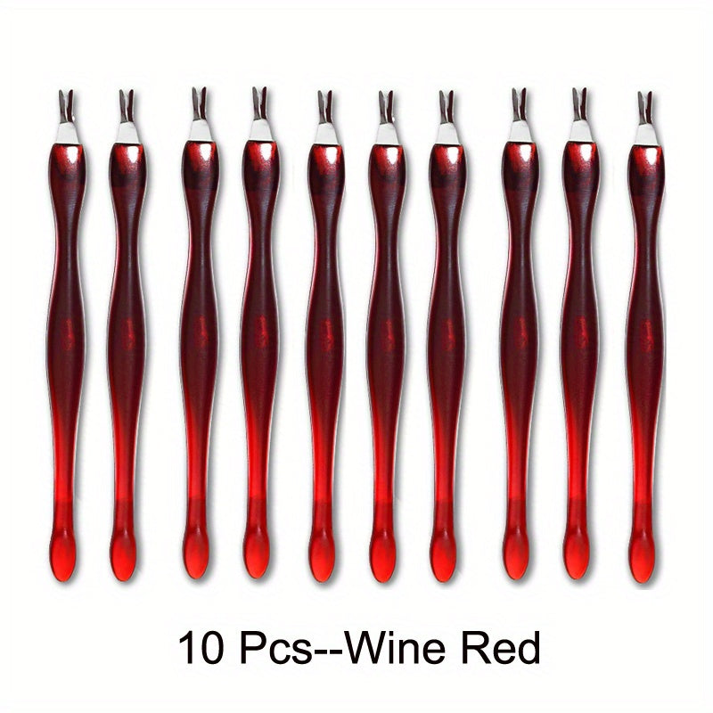 10pcs Dead Skin Nail Edge Dead Skin Pusher Dead Skin Cutter Stainless Steel Metal Head Nail Care Tools