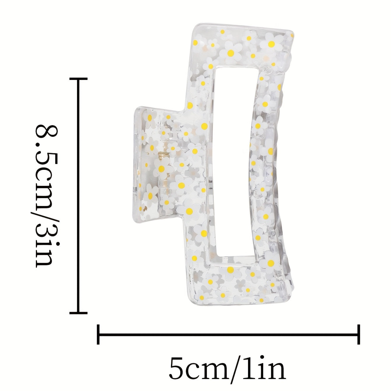 1pcs Transparent Flower Lemon Pattern Hair Claw Clip All-Match Grab Hair Clip Hair Accessories For Women Female