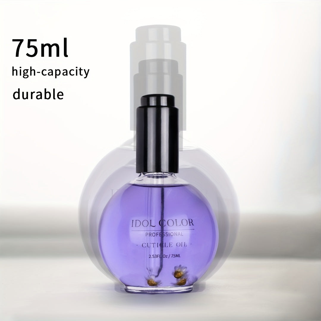 IDOL COLOR 75ml Cuticle Oil, Nutritive Cuticle Revitalizer, Vitamin E Enriched, Formaldehyde-Free, Manicure & Pedicure Set, Strawberry Flavor, for Nail & Skin Nourishment