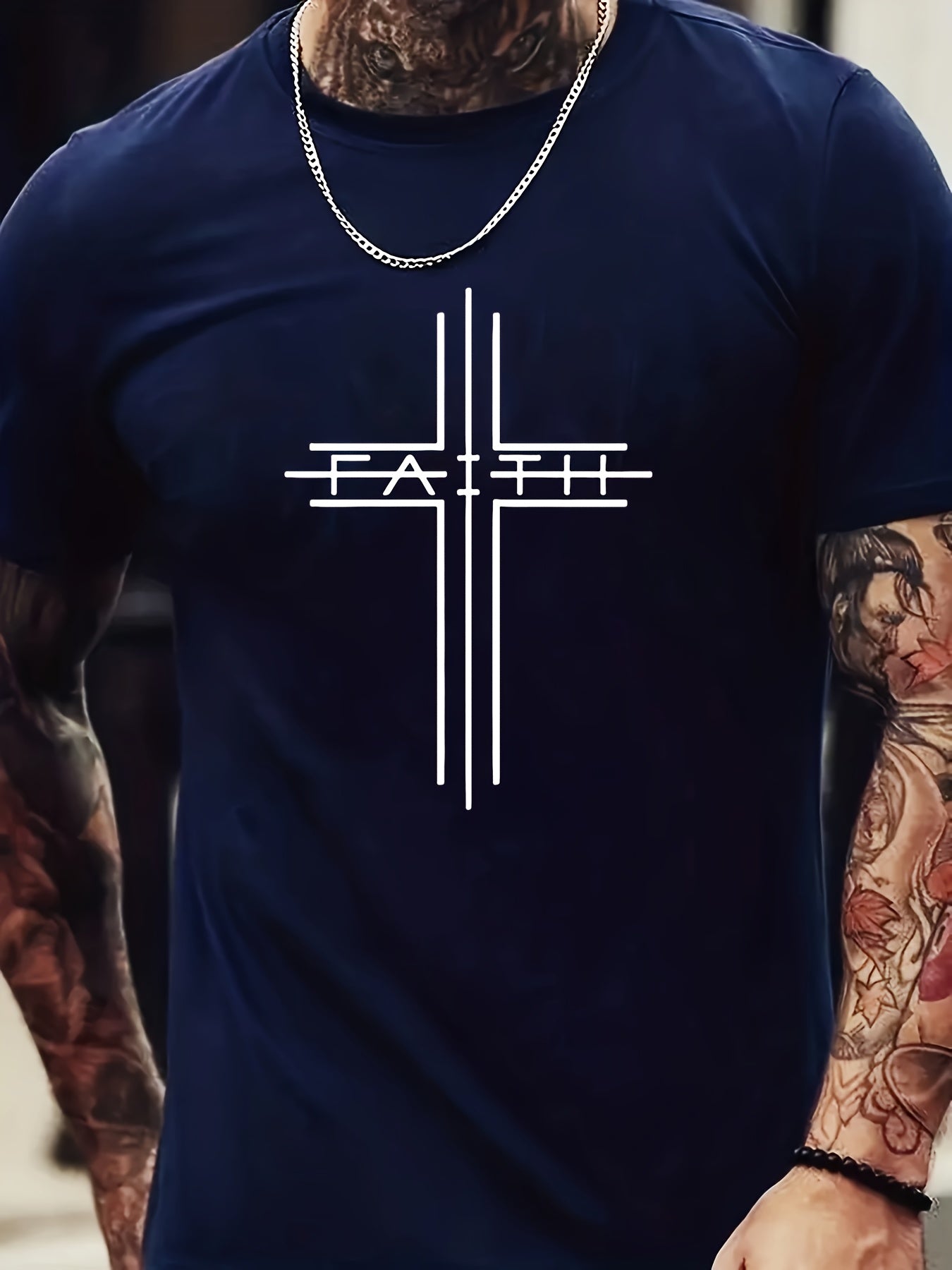 Print Men's Trendy Short Sleeve T-shirts, Comfy Casual Breathable Tops For Men's Fitness Training, Jogging, Outdoor Activities