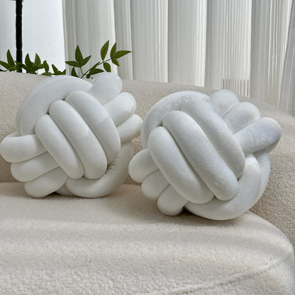 [Soft Plush Knot Ball Pillows] 2pcs Soft Plush Knot Ball Pillows - Minimalist Stress-Relieving Round Cushions - Machine Washable for All-Season Comfort
