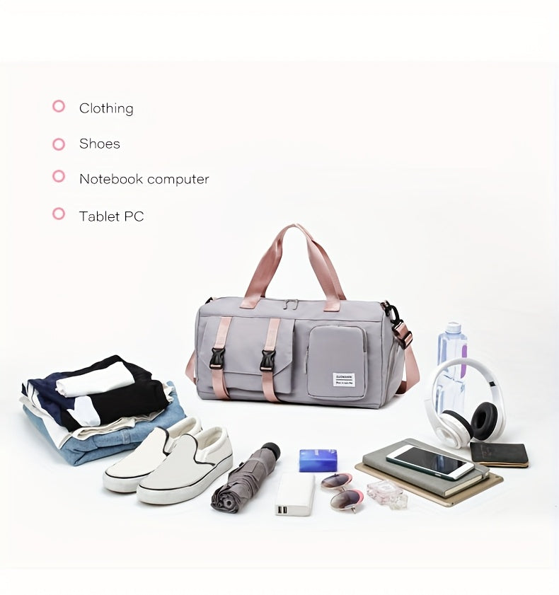 Women's Crossbody Bag, Outdoor Sports Fitness Bag, Weekend Luggage Bag, Yoga Bag, Multi-Pocket Short Trip Handbag