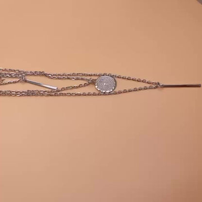 1 Fashion Layered Star Round Pendant Necklace For Women Women's Fine Jewelry Elegant Accessories Trendy