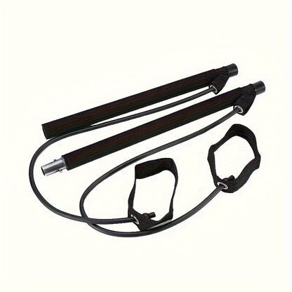 1PC multifunctional Pilates rod combination fitness stick yoga chest expansion tension rope rear training board elastic rope stretch belt