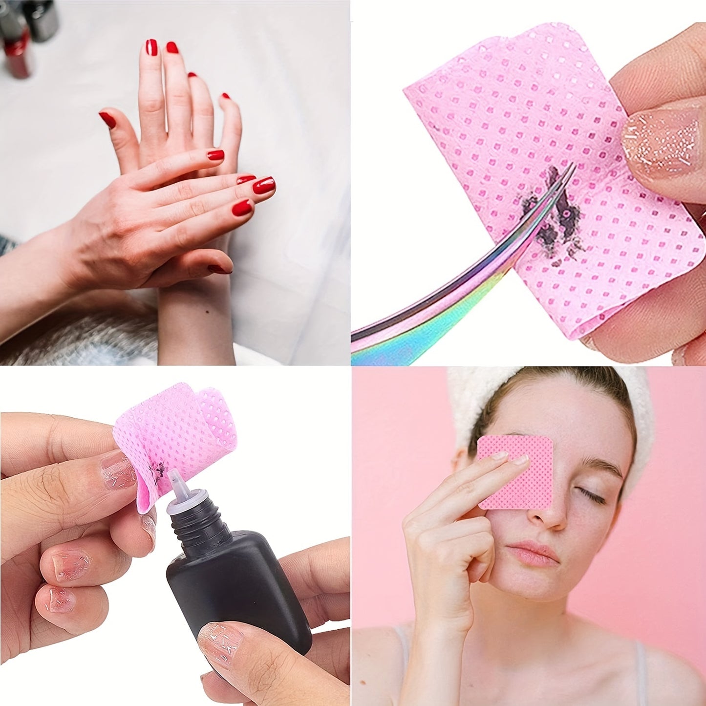 [Super Absorbent Lint Free Wipes] 200pcs/Pack Super Absorbent Lint Free Nail Wipes & Eyelash Extension Glue Wipes with Container, Soft Non-Woven Fabric Lash Glue Wipes for Lash Extension Supplies & Nail Polish Remover