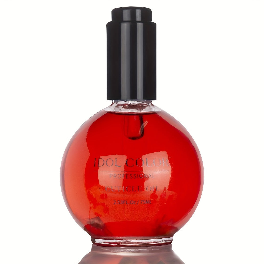 IDOL COLOR 75ml Cuticle Oil, Nutritive Cuticle Revitalizer, Vitamin E Enriched, Formaldehyde-Free, Manicure & Pedicure Set, Strawberry Flavor, for Nail & Skin Nourishment