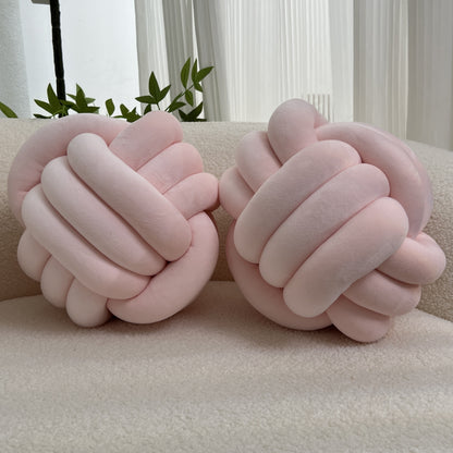 [Soft Plush Knot Ball Pillows] 2pcs Soft Plush Knot Ball Pillows - Minimalist Stress-Relieving Round Cushions - Machine Washable for All-Season Comfort