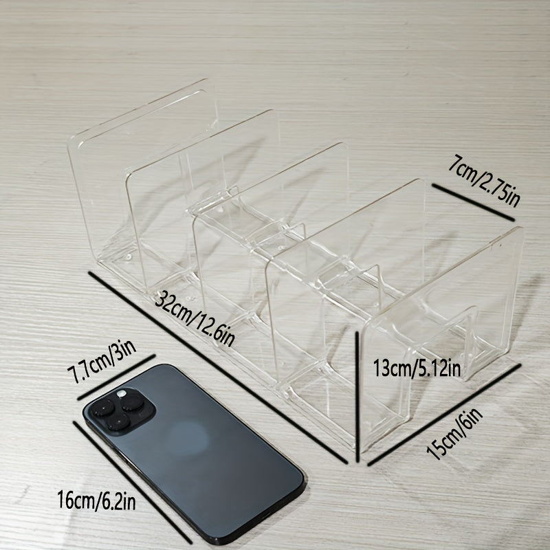 2-Pack Clear Acrylic Storage Cabinet Dividers, Ideal for Kitchen, Bathroom, Office - Compact Space Organizers for Home, Dorm, Workspace