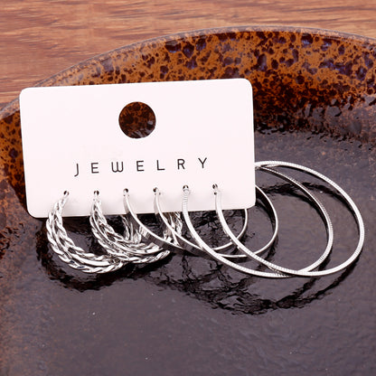 Boho Vintage Style 14K Golden Plated Zinc Alloy Earring Set, Alloy Ear Needle, Non-Feathered Jewelry for Women