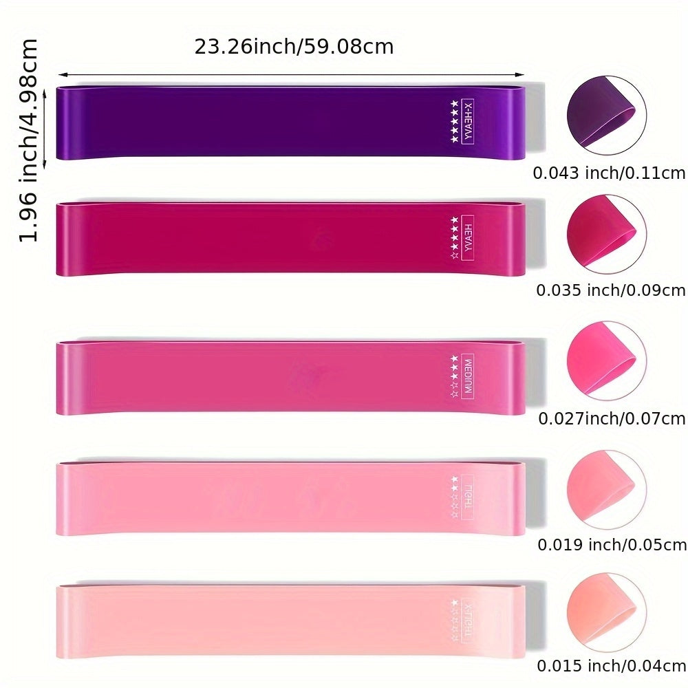 Resistance Loop Exercise Bands Exercise Bands for Home Fitness, Stretching, Strength Training, Physical Relax,Elastic Workout Bands for Women Men Kids, Set of 1-5, Stretching Bands, Physical Relax, Lightweight Fitness Gear, V