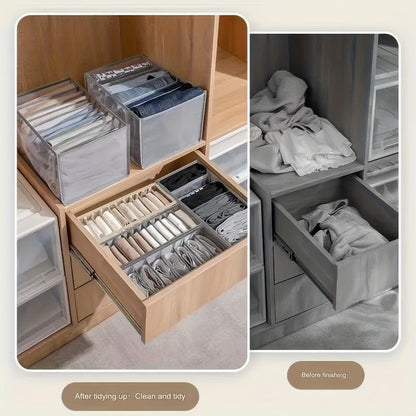 Versatile Lightweight Storage Organizer with Mesh Bag and Grids - Perfect for Clothes, Shoes, and Accessories.