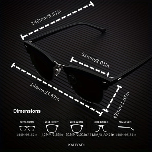 Trendy Classic Vintage Eyebrow Design Polarized glasses, For Men Women Outdoor Party Vacation Travel Driving Fishing Decors Photo Props