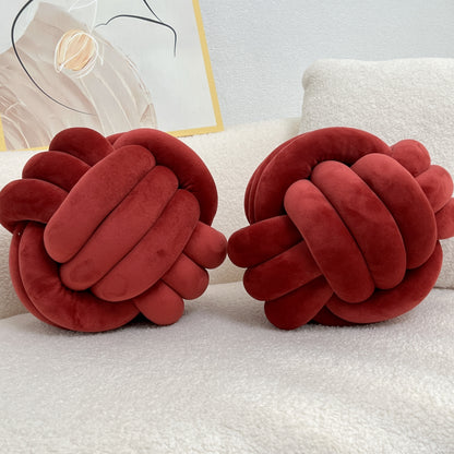 [Soft Plush Knot Ball Pillows] 2pcs Soft Plush Knot Ball Pillows - Minimalist Stress-Relieving Round Cushions - Machine Washable for All-Season Comfort