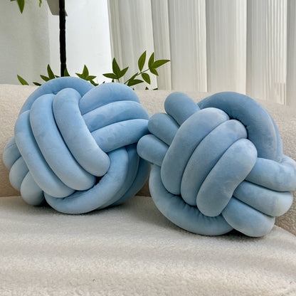 [Soft Plush Knot Ball Pillows] 2pcs Soft Plush Knot Ball Pillows - Minimalist Stress-Relieving Round Cushions - Machine Washable for All-Season Comfort