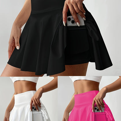 Women's 3-Pack Sports Skorts with Shorts Pockets, Casual Active Tennis Skirts for Golf, Athletic Style