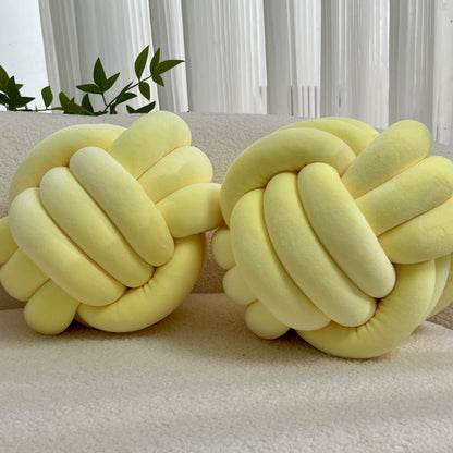 [Soft Plush Knot Ball Pillows] 2pcs Soft Plush Knot Ball Pillows - Minimalist Stress-Relieving Round Cushions - Machine Washable for All-Season Comfort