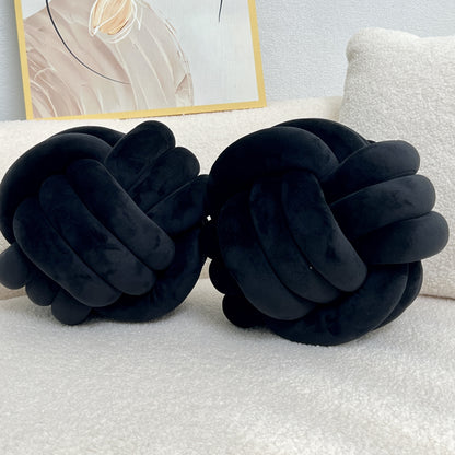 [Soft Plush Knot Ball Pillows] 2pcs Soft Plush Knot Ball Pillows - Minimalist Stress-Relieving Round Cushions - Machine Washable for All-Season Comfort
