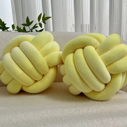 [Soft Plush Knot Ball Pillows] 2pcs Soft Plush Knot Ball Pillows - Minimalist Stress-Relieving Round Cushions - Machine Washable for All-Season Comfort