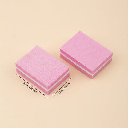 50pcs Mini Nail Buffer Sponge, 100/180 Grit Double-Sided Polishing File with Premium White Alumina and High-Elasticity EVA, Sharp and Wear-Resistant, Suitable for Professional Nail Salons and Home Use