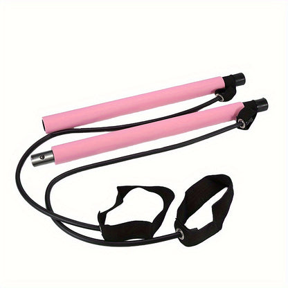 1PC multifunctional Pilates rod combination fitness stick yoga chest expansion tension rope rear training board elastic rope stretch belt