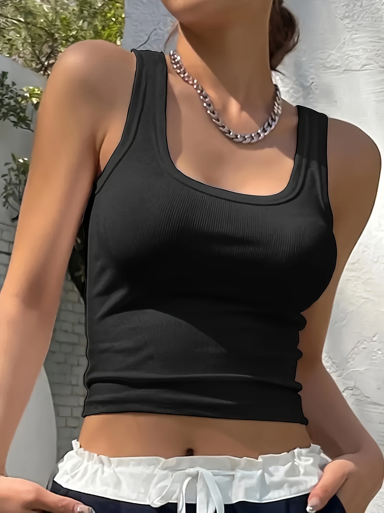 Vibrant Solid Color Crew Neck Tank Top Vest - Women's Casual Sleeveless Summer Clothing with Relaxed Fit and Breathable Fabric - Perfect for Outdoor Activities