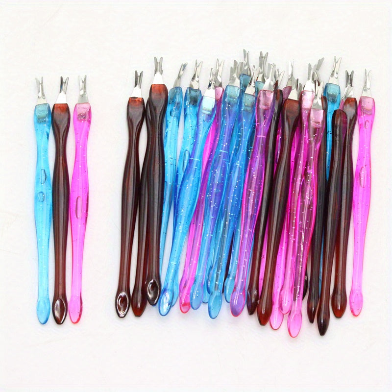 10pcs Dead Skin Nail Edge Dead Skin Pusher Dead Skin Cutter Stainless Steel Metal Head Nail Care Tools