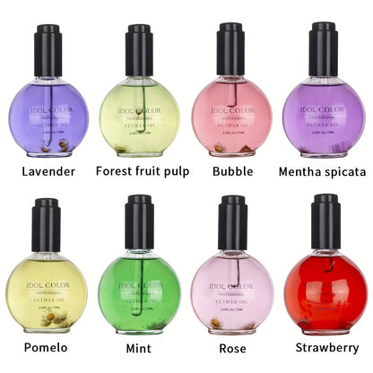 IDOL COLOR 75ml Cuticle Oil, Nutritive Cuticle Revitalizer, Vitamin E Enriched, Formaldehyde-Free, Manicure & Pedicure Set, Strawberry Flavor, for Nail & Skin Nourishment