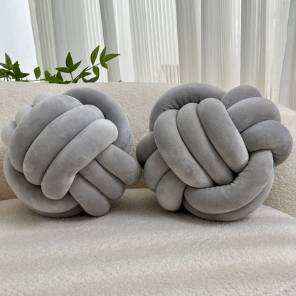 [Soft Plush Knot Ball Pillows] 2pcs Soft Plush Knot Ball Pillows - Minimalist Stress-Relieving Round Cushions - Machine Washable for All-Season Comfort