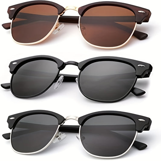 Trendy Classic Vintage Eyebrow Design Polarized glasses, For Men Women Outdoor Party Vacation Travel Driving Fishing Decors Photo Props