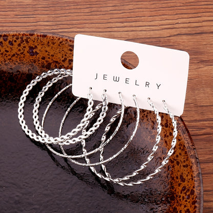 Boho Vintage Style 14K Golden Plated Zinc Alloy Earring Set, Alloy Ear Needle, Non-Feathered Jewelry for Women