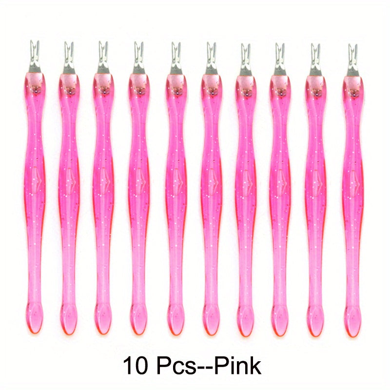 10pcs Dead Skin Nail Edge Dead Skin Pusher Dead Skin Cutter Stainless Steel Metal Head Nail Care Tools