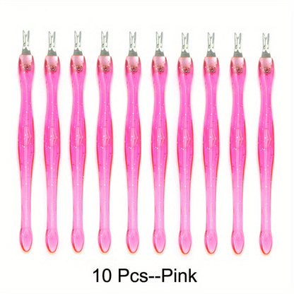 10pcs Dead Skin Nail Edge Dead Skin Pusher Dead Skin Cutter Stainless Steel Metal Head Nail Care Tools