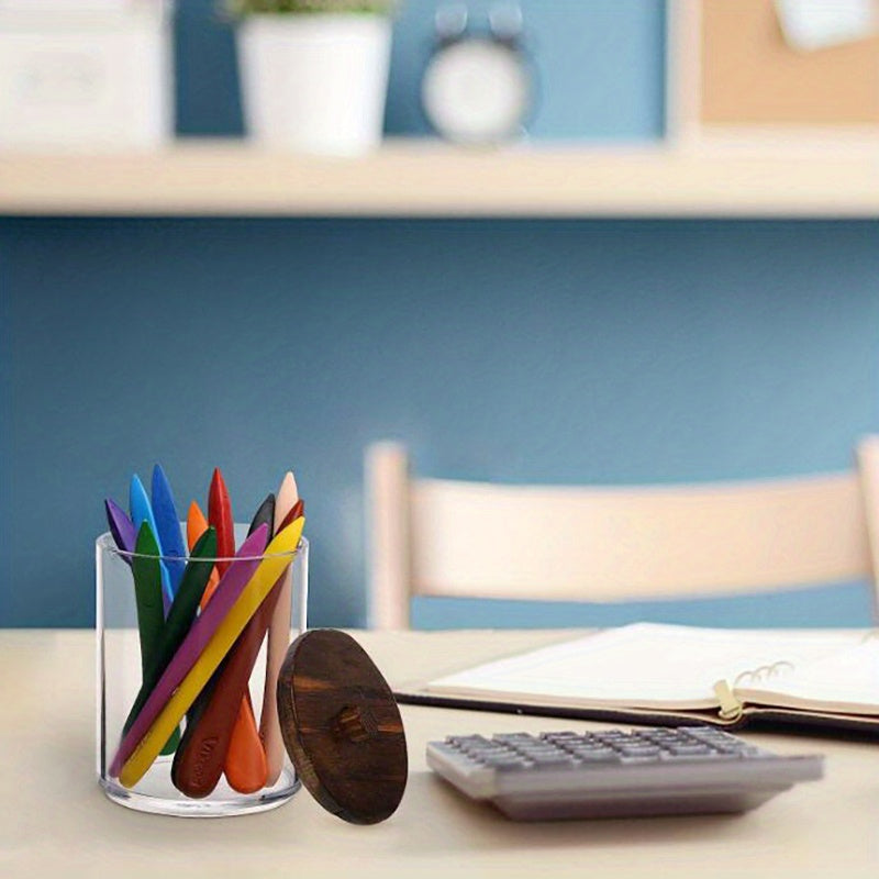 Swabs Holder Bathroom Container, Storage Box 10/7oz Ball/Swabs Dispenser, Apothecary Jar Organizer for Storage Brown Lids