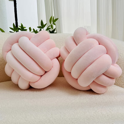 [Soft Plush Knot Ball Pillows] 2pcs Soft Plush Knot Ball Pillows - Minimalist Stress-Relieving Round Cushions - Machine Washable for All-Season Comfort