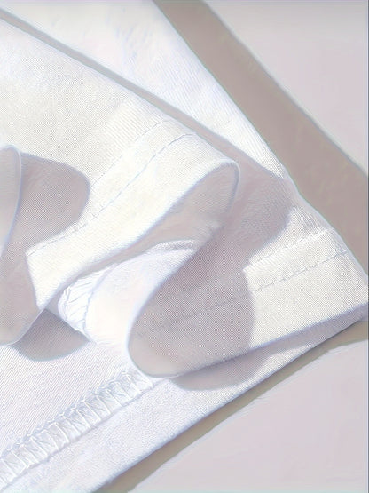 3-Pack Mens Short Sleeve T-shirt Set - Comfortable Solid Stretch, Round Neck, Casual Style - Breathable Summer Clothing for Everyday Wear