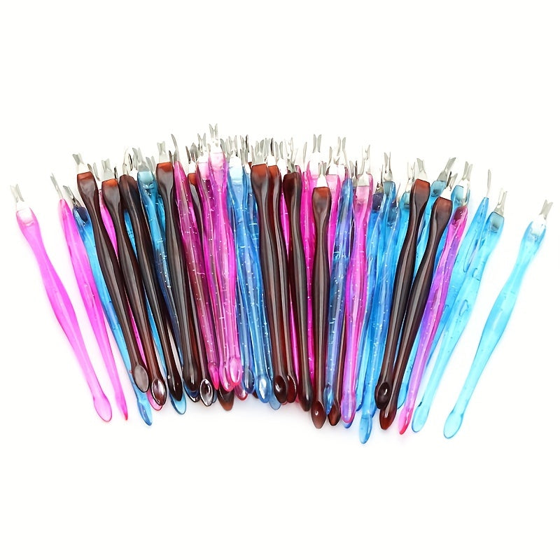 10pcs Dead Skin Nail Edge Dead Skin Pusher Dead Skin Cutter Stainless Steel Metal Head Nail Care Tools