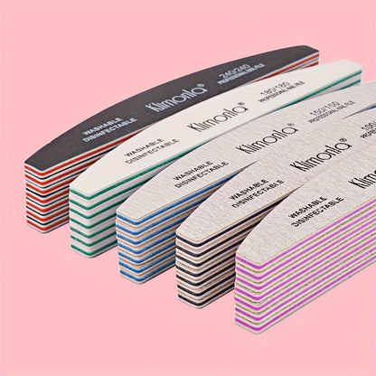 Professional Nail File Polishing and Shaping Nail Tools Nail Sanding Strip Half Horse Sanding Strip Grinding Gray Sand Strip Nail File 5 or 10pcs Half Moon Mixed High Quality Nail File Professional Nail File Double-sided Poli