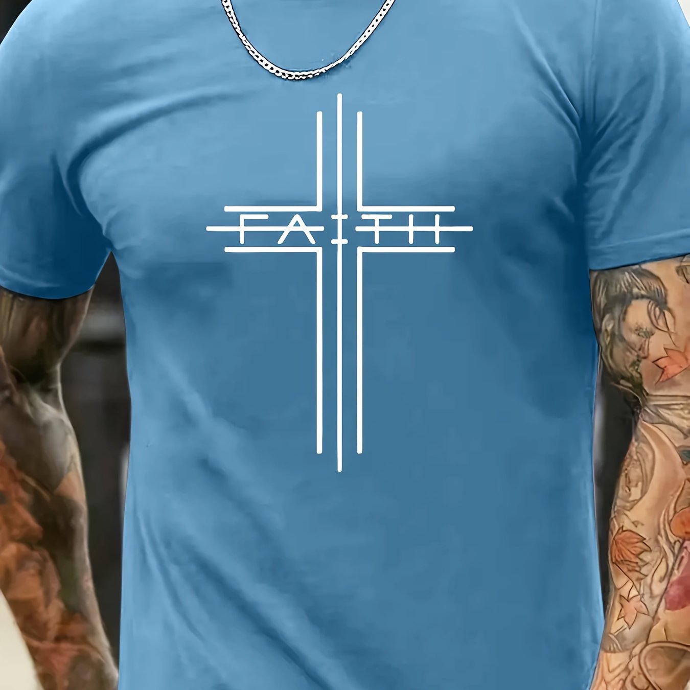 Print Men's Trendy Short Sleeve T-shirts, Comfy Casual Breathable Tops For Men's Fitness Training, Jogging, Outdoor Activities