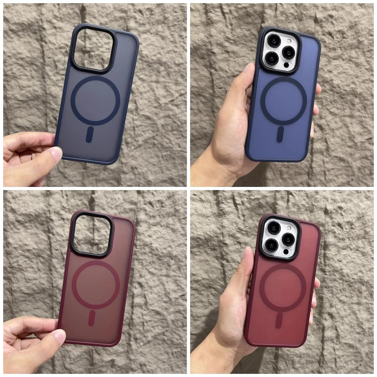 Matte Magnetic Original Phone Case For iPhone Air 17 16 15 14 12 11 13 Pro Max Plus For Magsafe Wireless Charging Protect Cover