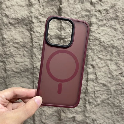 Matte Magnetic Original Phone Case For iPhone Air 17 16 15 14 12 11 13 Pro Max Plus For Magsafe Wireless Charging Protect Cover