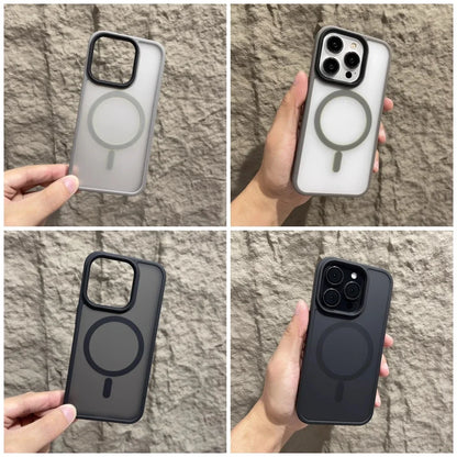 Matte Magnetic Original Phone Case For iPhone Air 17 16 15 14 12 11 13 Pro Max Plus For Magsafe Wireless Charging Protect Cover